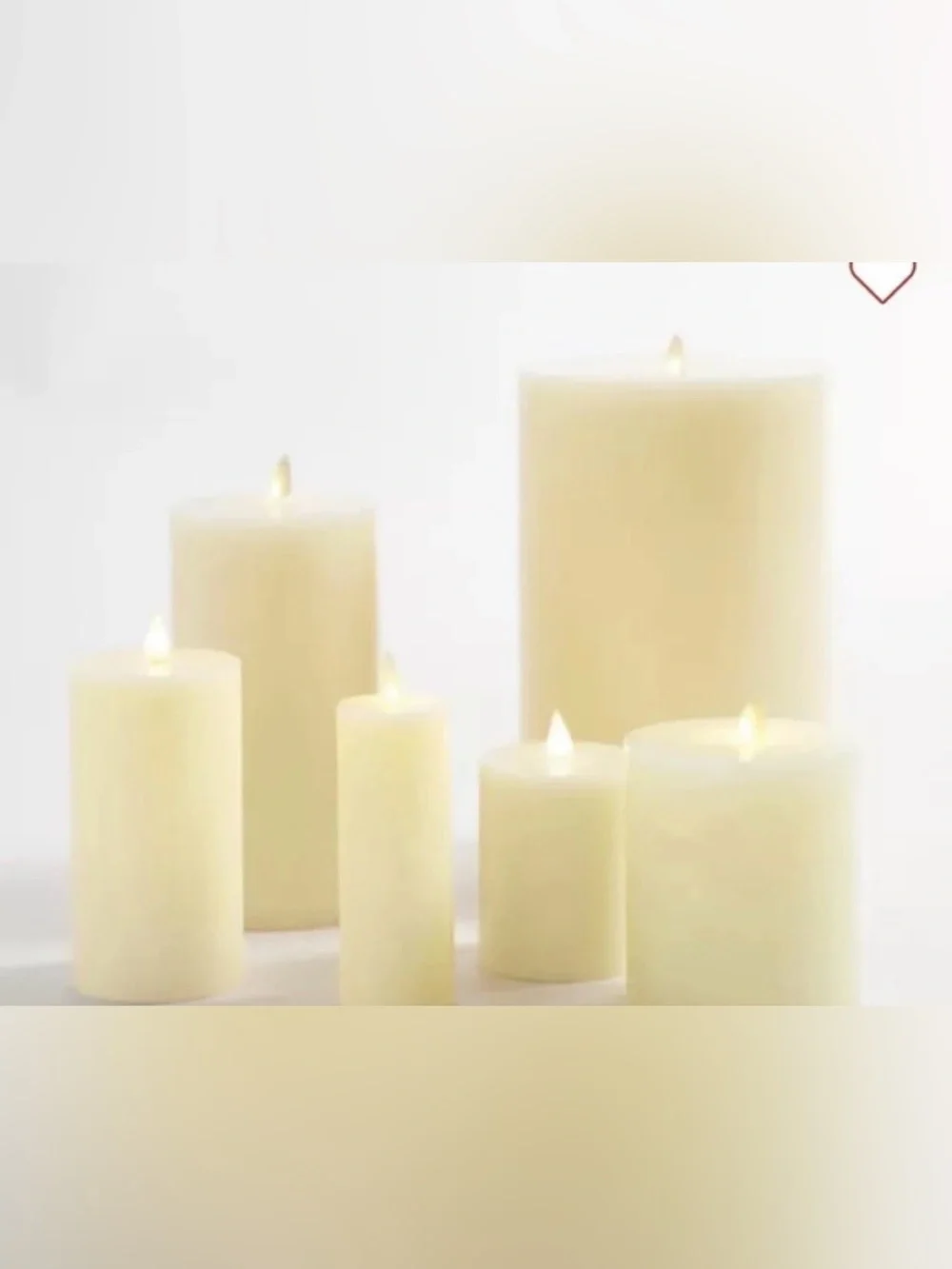 Pottery Barn Premium Flicker Flameless Wax Pillar  ( 3” x 6” )